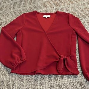 Madewell Texture & Thread Long Sleeve Wrap Blouse